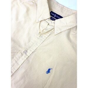 Ralph Lauren‎ Men Size 16.5-36/37 Yarmouth Yellow Cotton Long Sleeve Dress Shirt